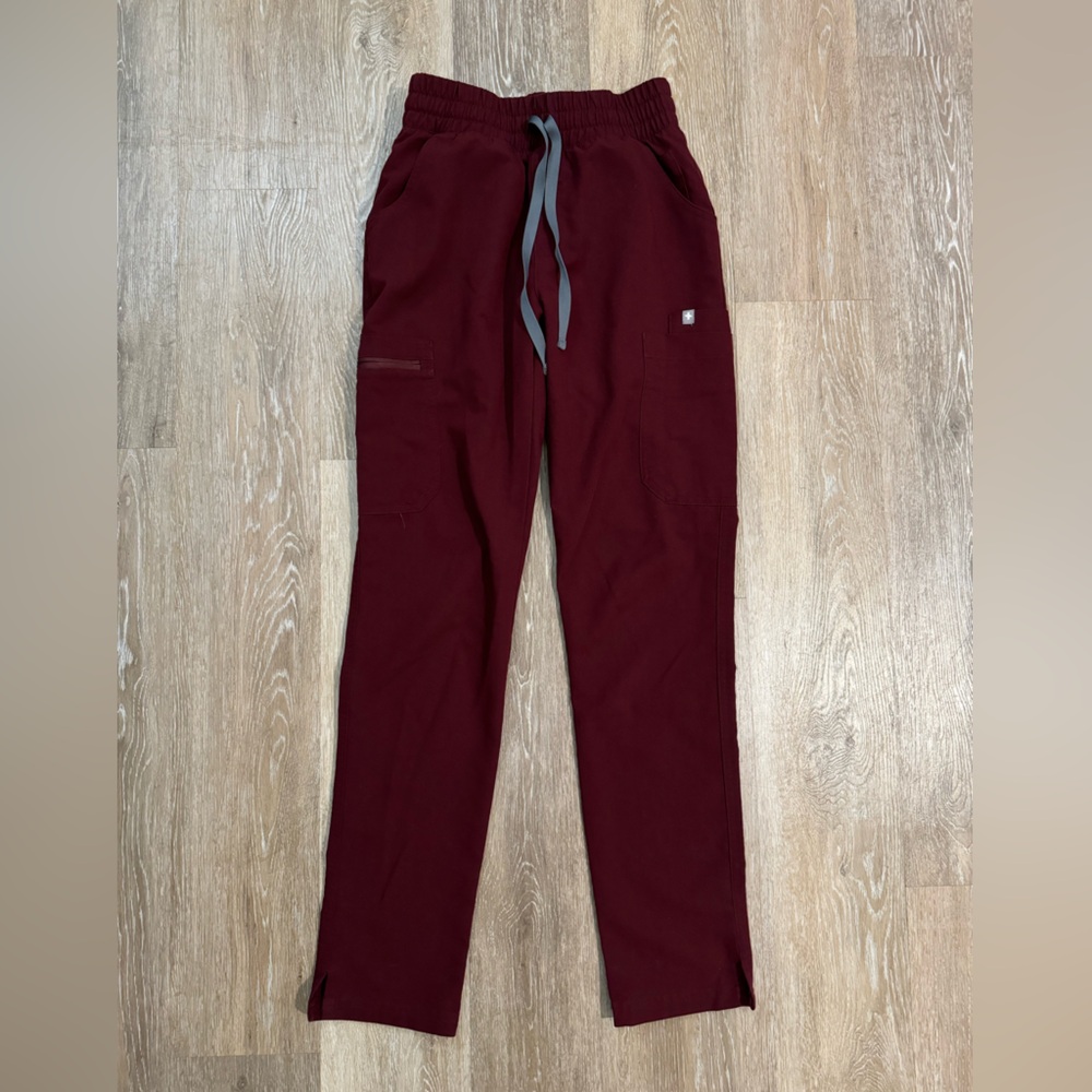 FIGS XXS Burgundy high-waisted Yola